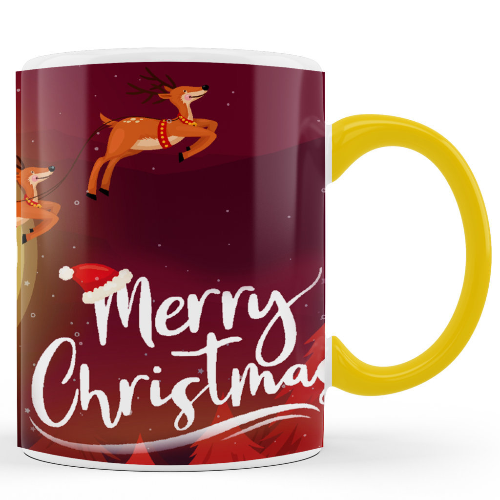Personalised Printed Ceramic Coffee Mug | Merry Christmas Graphics  |Merry Christmas Day Mug | 325 Ml 